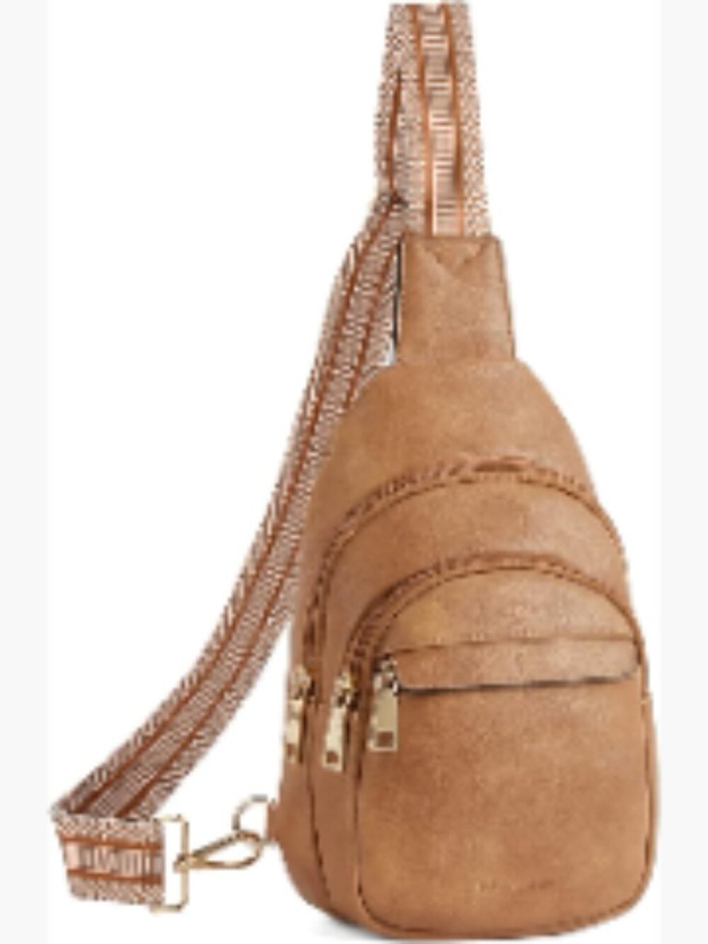 Women's Leather Sling Bag Crossbody Fanny Pack Adjustable Strap Multi Pockets